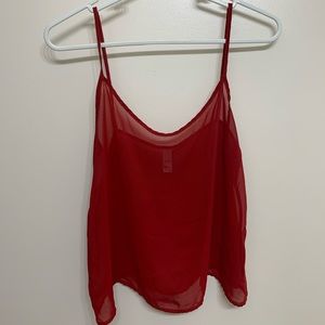 American Apparel Red Chiffon tank top blouse